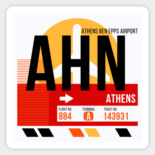 Athens (AHN) Georgia Airport // Sunset Baggage Tag Magnet